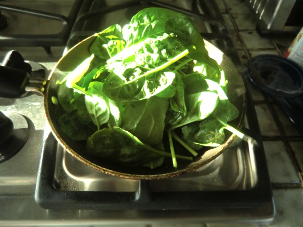 Saute spinach